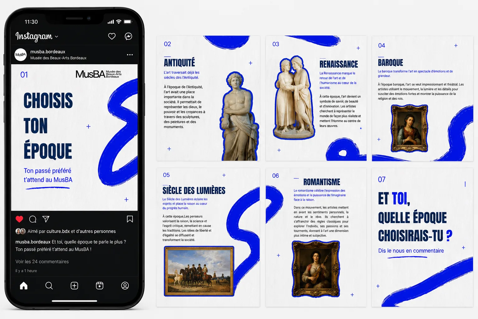 Carrousel Instagram « Choisis ton époque »